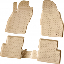 Set de 4 covorase bej cauciuc 3D stil tavita premium pentru Opel Corsa D Corsa E 2006-2019 