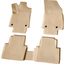 Set de 4 covorase bej cauciuc 3D stil tavita premium pentru Opel Crossland X Peugeot 2008 II Citroen C3 Aircross 
