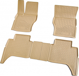 Set de 4 covorase bej cauciuc 3D stil tavita premium pentru Range Rover Sport II L494 din 2013 