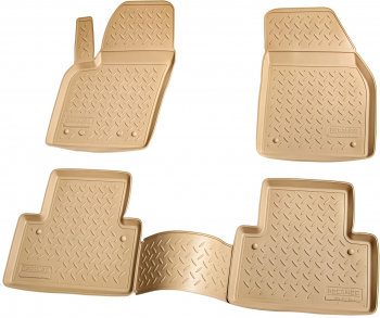 Set de 4 covorase bej cauciuc 3D stil tavita premium pentru Volvo S40 V50 2004-2012 