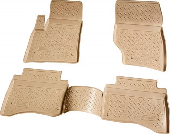 Set de 4 covorase bej cauciuc 3D stil tavita premium pentru VW Touareg I 7L 2002-2010 
