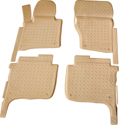 Set de 4 covorase bej cauciuc 3D stil tavita premium pentru VW Touareg II 7P Porsche Cayenne 92A 