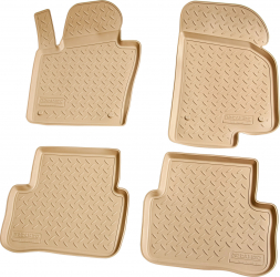 Set de 4 covorase bej cauciuc 3D stil tavita premium VW Passat CC 2008-2016 