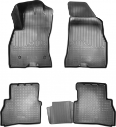 Set de 4 covorase cauciuc 3D stil tavita premium pentru Fiat Doblo II 2 din 2010 