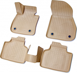 Set de 5 covorase bej cauciuc 3D stil tavita premium pentru BMW Seria 2 Active Tourer F45 din 2014 