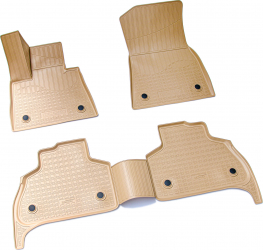 Set de 5 covorase bej cauciuc 3D stil tavita premium pentru BMW X5 G05 F05 2018- 