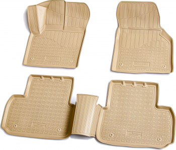 Set de 5 covorase bej cauciuc 3D stil tavita premium pentru Land Rover Discovery Sport L550 din 2014