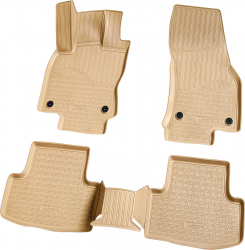 Set de 5 covorase bej cauciuc 3D stil tavita premium pentru Skoda Karoq VW T-ROC Seat Ateca 