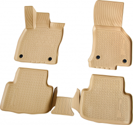 Set de 5 covorase bej cauciuc 3D stil tavita premium pentru Skoda Octavia 3 III 5E din 2012 