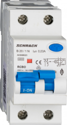Siguranta automata diferentiala 1P+N 20A 30mA curba B tip A Schrack Amparo AK668620 B20