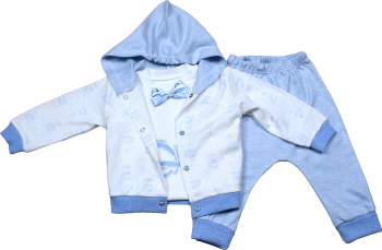 Compleu baietei cu body 3-6 luni 