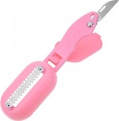 Curatator Profesional pentru Peste ce contine cuva depozitare solzi Peste + cutit de Inox incorporat pentru razuire solzi roz