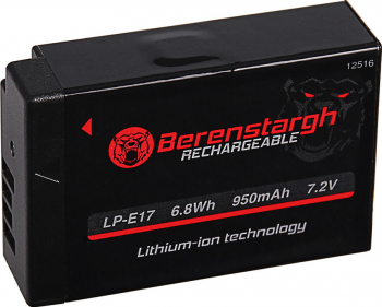Acumulator Berenstargh LP-E17 950 mAh pentru Canon EOS 200D 750D 760D 800D 850D EOS RP M3 Rebel Rebel T6 