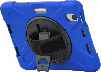 Husa de protectie din silicon pentru Apple iPad Mini 6 2021 cu suport ergonomic 360 and deg de tinut in mana Albastru MBD-BBL4013