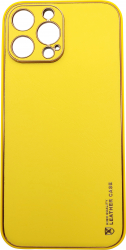 Husa eleganta din piele ecologica cu protectie de camera compatibila cu Apple iPhone 13 Galben 