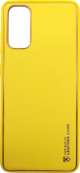 Husa eleganta din piele ecologica cu protectie de camera compatibila cu Samsung S20 plus Galben 