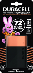 Acumulator extern Duracell 10050mAh Incarcare rapida 2 porturi usb Negru/Cupru 