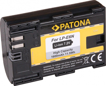 Acumulator Patona LP-E6N 1600 mAh pentru Canon EOS 5D MARK II EOS 5D MARK III EOS 5D MARK IV EOS 6D EOS 6D MARK II EOS 60D EOS 7D 