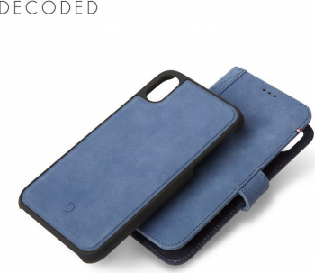 Carcasa piele Decoded Detachable Wallet iPhone XS Max Light Blue 