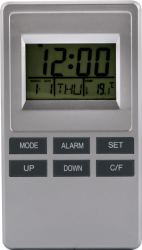 Ceas cu alarma si termometru 2x1.5V AAA Argintiu 