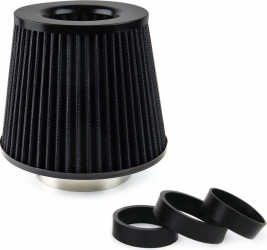 Filtru sport universal de admisie a aerului auto Negru 160x155x118mm cu adaptori 