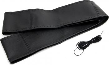 Husa volan din piele cu ac si ata negru 37-39/92 mm 