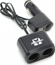 Priza dubla pt bricheta auto cu cablu + USB 1A 
