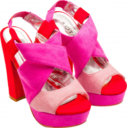 Sandale decupate cu toc Tango din piele intoarsa bretea elastica multicolore 