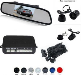 Senzori parcare cu camera video si display LCD de 4.3 in oglinda T23 Alb 