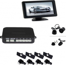 Senzori parcare cu camera video si display LCD de 4.3 S602 tip OEM de 16.5mm Argintiu 