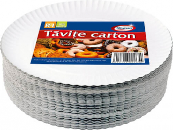 Set 100 Tavite din Carton R1 Misavan Diametru 23cm Albe-MSV9094 