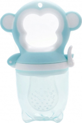 Suzeta monkey pentru fructe si legume albastru 12.5x5.5cm silicon alimentar +6 luni 0 BPA 
