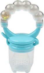 Suzeta pearl pentru fructe si legume albastru 12x6.5cm silicon alimentar +6 luni 0 BPA 