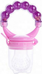 Suzeta pearl pentru fructe si legume roz 12x6.5cm silicon alimentar +6 luni 0 BPA 