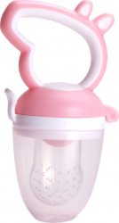 Suzeta peppa pig pentru fructe si legume roz 11.3x5.7cm silicon alimentar +6 luni 0 BPA 