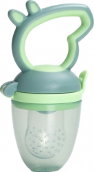 Suzeta peppa pig pentru fructe si legume verde 11.3x5.7cm silicon alimentar +6 luni 0 BPA 