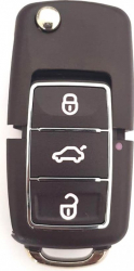VW Carcasa cheie tip briceag 3 butoane Maro 
