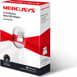 ADAPTOR RETEA MERCUSYS NANO extern wireless 2.4 GHz USB 2.0 port 150 Mbps antena interna x 1 and MW150US and