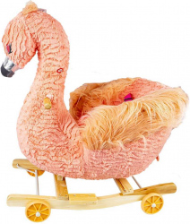 Balansoar cu rotile pentru bebelusi Flamingo roz 