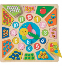 Ceas educativ din lemn - New Classic Toys 