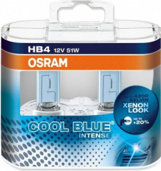 Set 2 Becuri auto cu halogen pentru far Osram HB4 Cool Blue Intense 12V 55W 