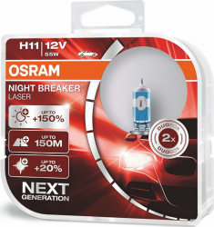 Set 2 buc Bec H11 Night Breaker Laser Next Generation +150 12V 55W 