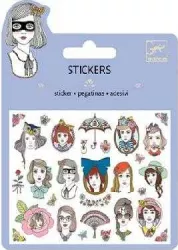 Set abtibilduri Djeco portrete cu sclipici 