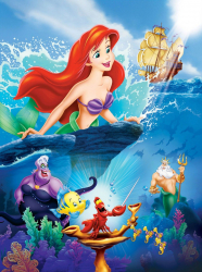 Autocolant Printesa Ariel - mica sirena 135 x 225 cm 