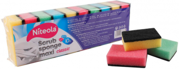 Bureti pentru Bucatarie Niteola Scrub Sponge Maxi 10 Buc/Set Multicolore-ATNL010M 