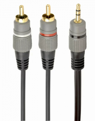 CABLU audio GEMBIRD stereo 3.5 mm jack la 2 x RCA 2.5m conectori auriti and CCA-352-2.5M and 