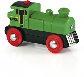 Locomotiva mica verde cu baterii BRIO 