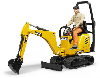 Micro excavator JCB 8010 CTS si muncitor 