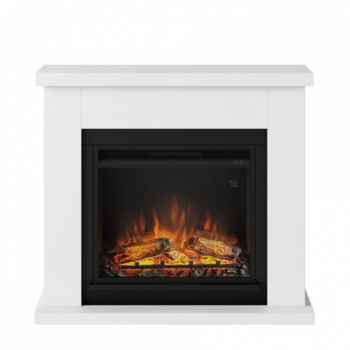 Semineu TAGU Frode Pure White cu Focar Electric PowerFlame 23 inch FM461-WH1 + 23PF1A 