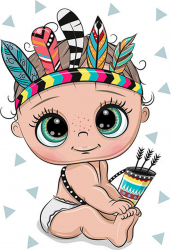 Set goblen cu diamante cu sasiu Indianul 20x30 cm 